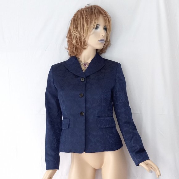 TAHARI Purple Button Down Career Jacket Blazer Sz 6 - Picture 5 of 9